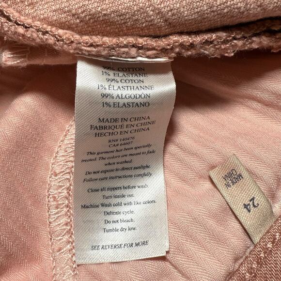 Faherty Harbor Crop Jeans Wide Leg Ankle Length Clay Pink Wash - Size 24 - Picture 7 of 14
